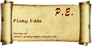 Pisky Edda névjegykártya